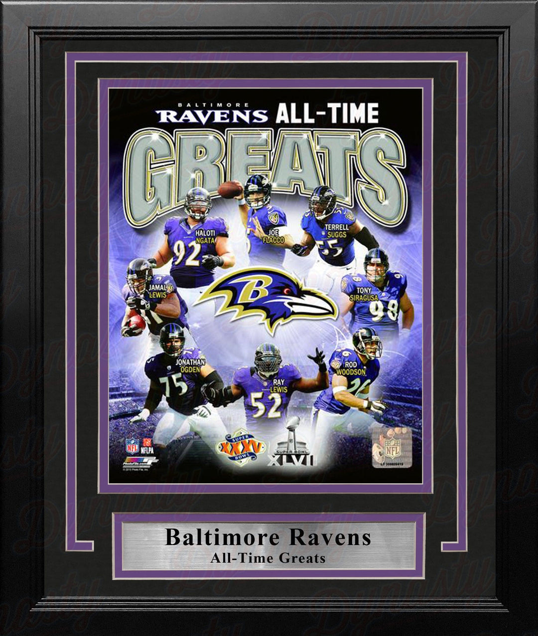Dynasty Sports & Framing Framed Football Photos Baltimore Ravens All-Time Greats 8" x 10" Framed Football Photo