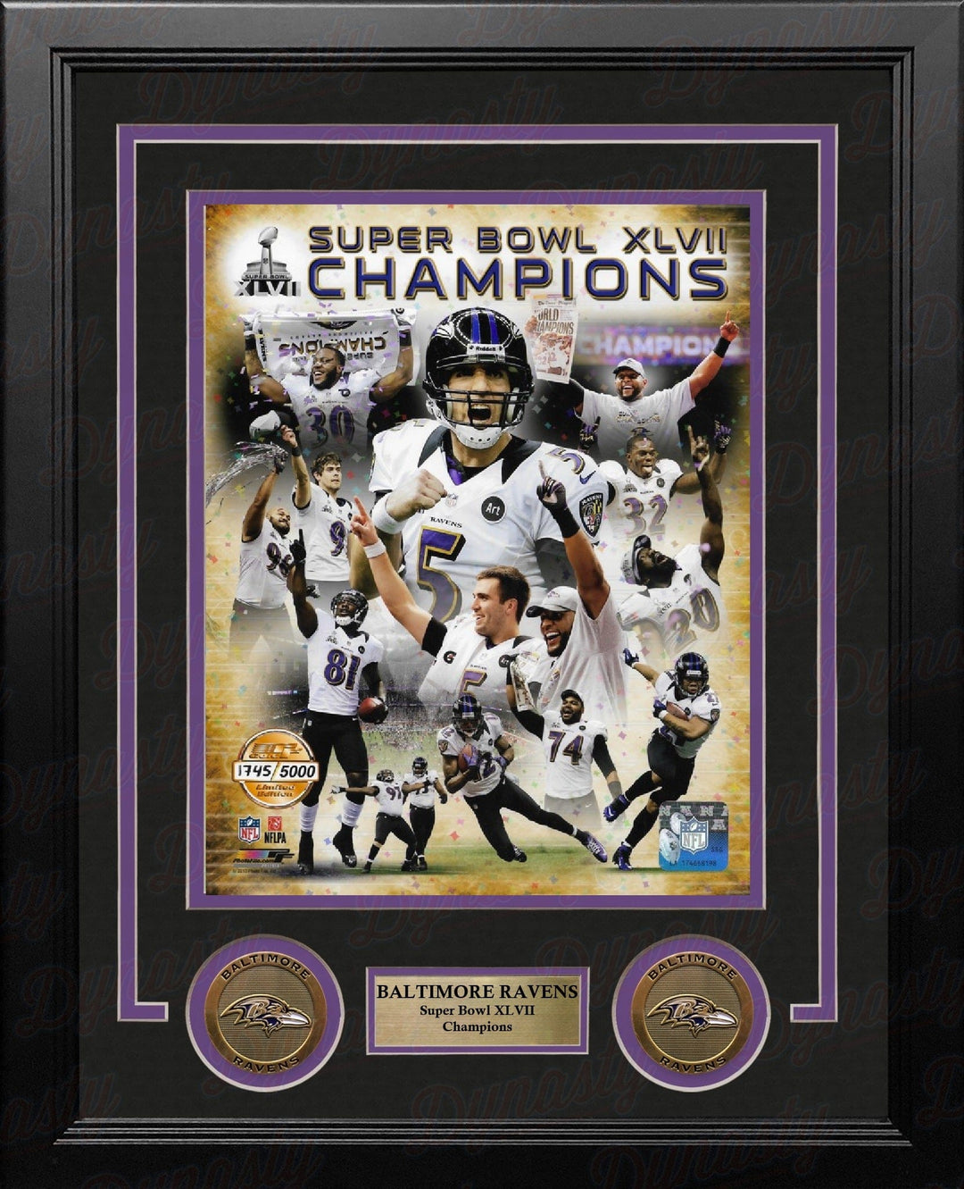 Dynasty Sports & Framing Framed Football Photos Baltimore Ravens Super Bowl XLVII Champions 8" x 10" Framed Collage Football Photo