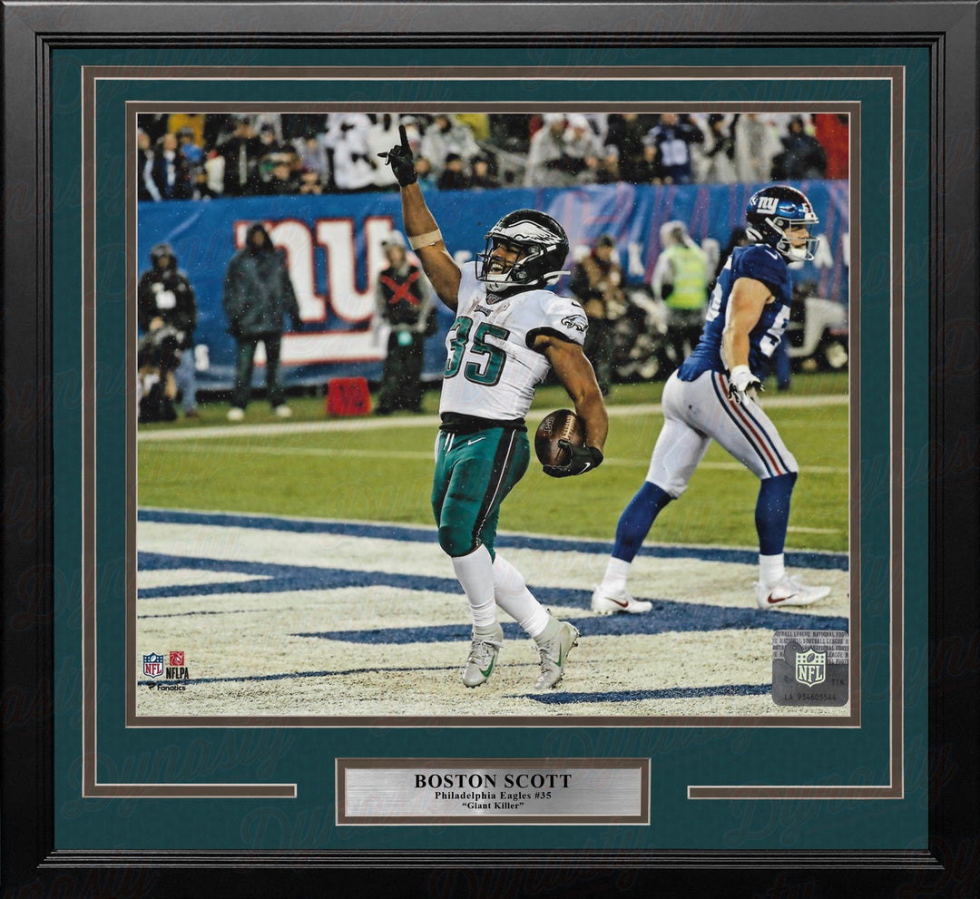 Dynasty Sports & Framing Framed Football Photos Boston Scott Touchdown Celebration v. Giants Philadelphia Eagles 16" x 20" Framed Football Photo