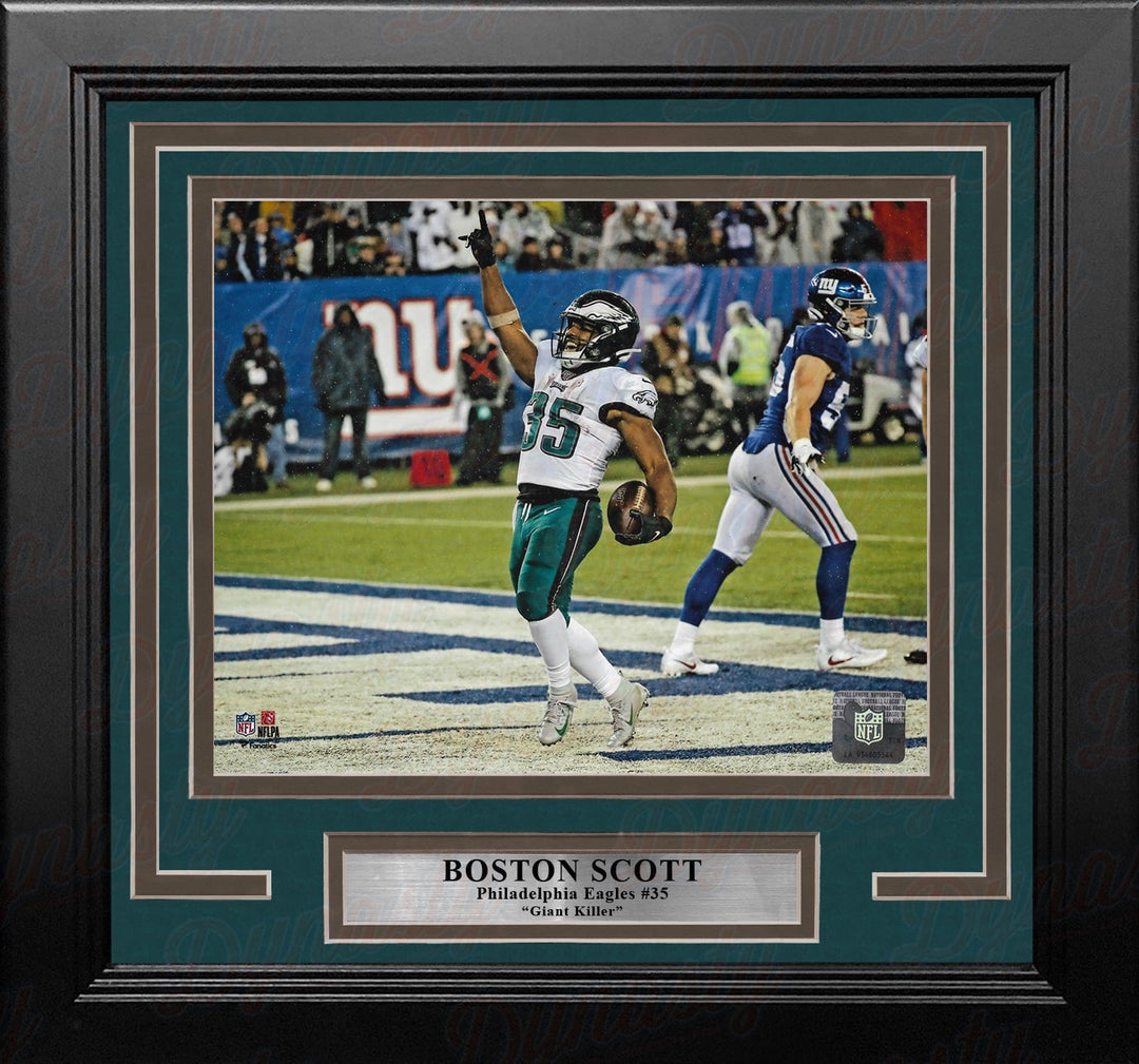Dynasty Sports & Framing Framed Football Photos Boston Scott Touchdown Celebration v. Giants Philadelphia Eagles 8" x 10" Framed Football Photo
