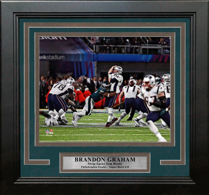 Dynasty Sports & Framing Framed Football Photos Brandon Graham Sacks Tom Brady Super Bowl LII Philadelphia Eagles 8" x 10" Framed Football Photo