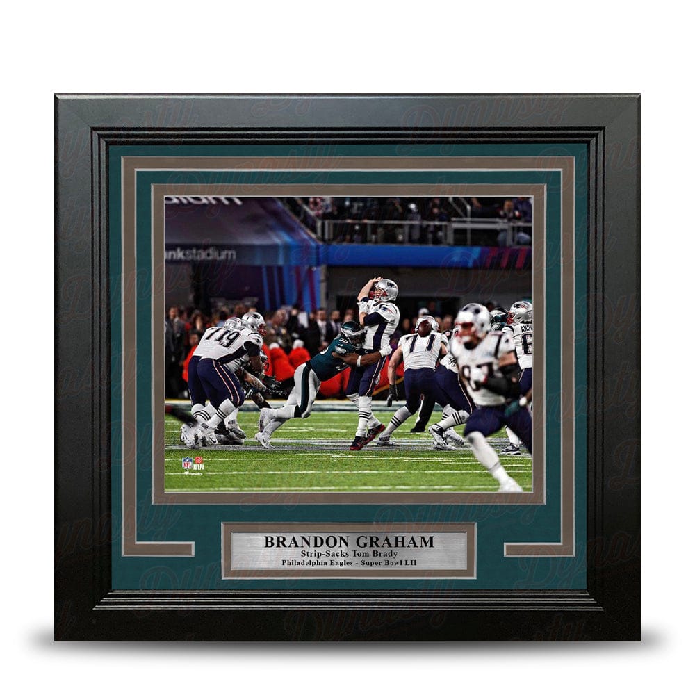 Dynasty Sports & Framing Framed Football Photos Brandon Graham Sacks Tom Brady Super Bowl LII Philadelphia Eagles 8" x 10" Framed Football Photo