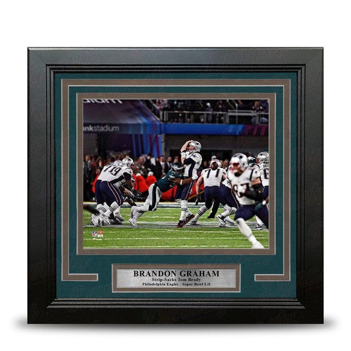 Dynasty Sports & Framing Framed Football Photos Brandon Graham Sacks Tom Brady Super Bowl LII Philadelphia Eagles 8" x 10" Framed Football Photo