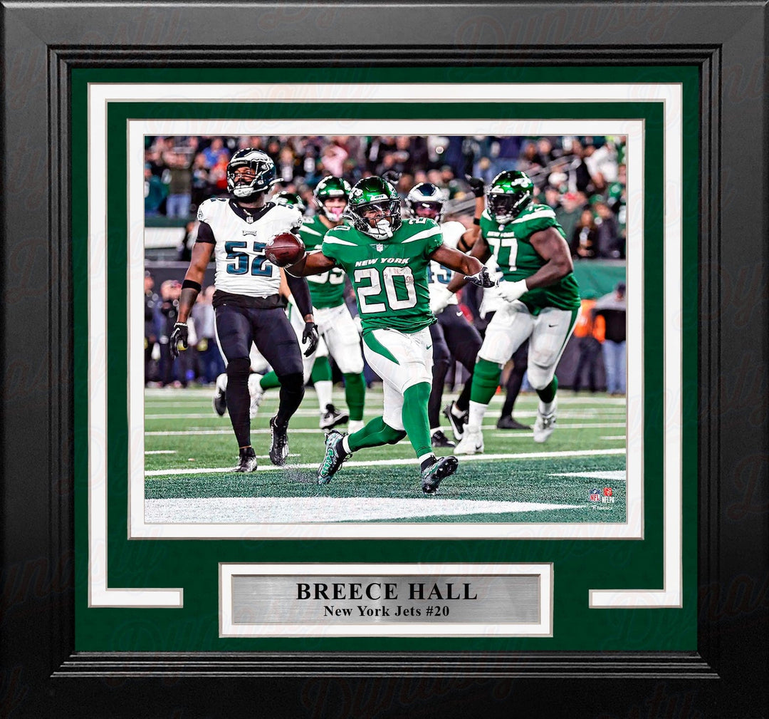 Dynasty Sports & Framing Framed Football Photos Breece Hall Touchdown Celebration New York Jets 8" x 10" Framed Football Photo