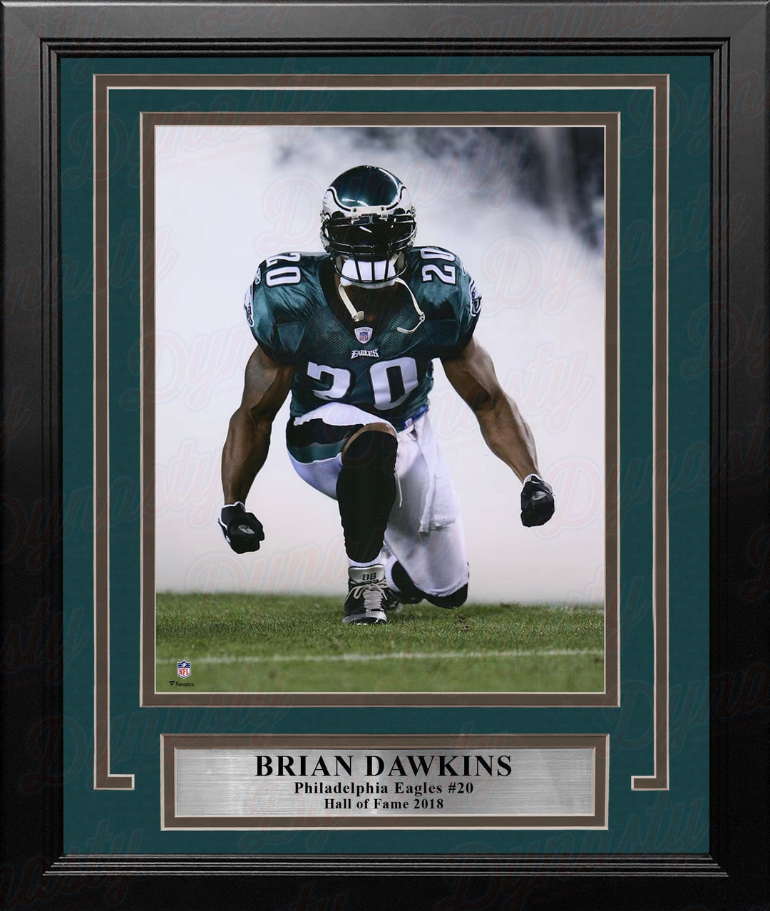 Dynasty Sports & Framing Framed Football Photos Brian Dawkins Kneeling Smoke Entrance Philadelphia Eagles 8" x 10" Framed Football Photo