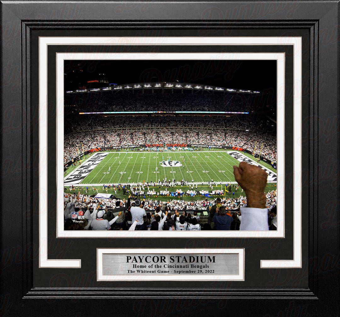 Dynasty Sports & Framing Framed Football Photos Cincinnati Bengals Paycor Stadium White-Out Game 8" x 10" Framed Football Photo