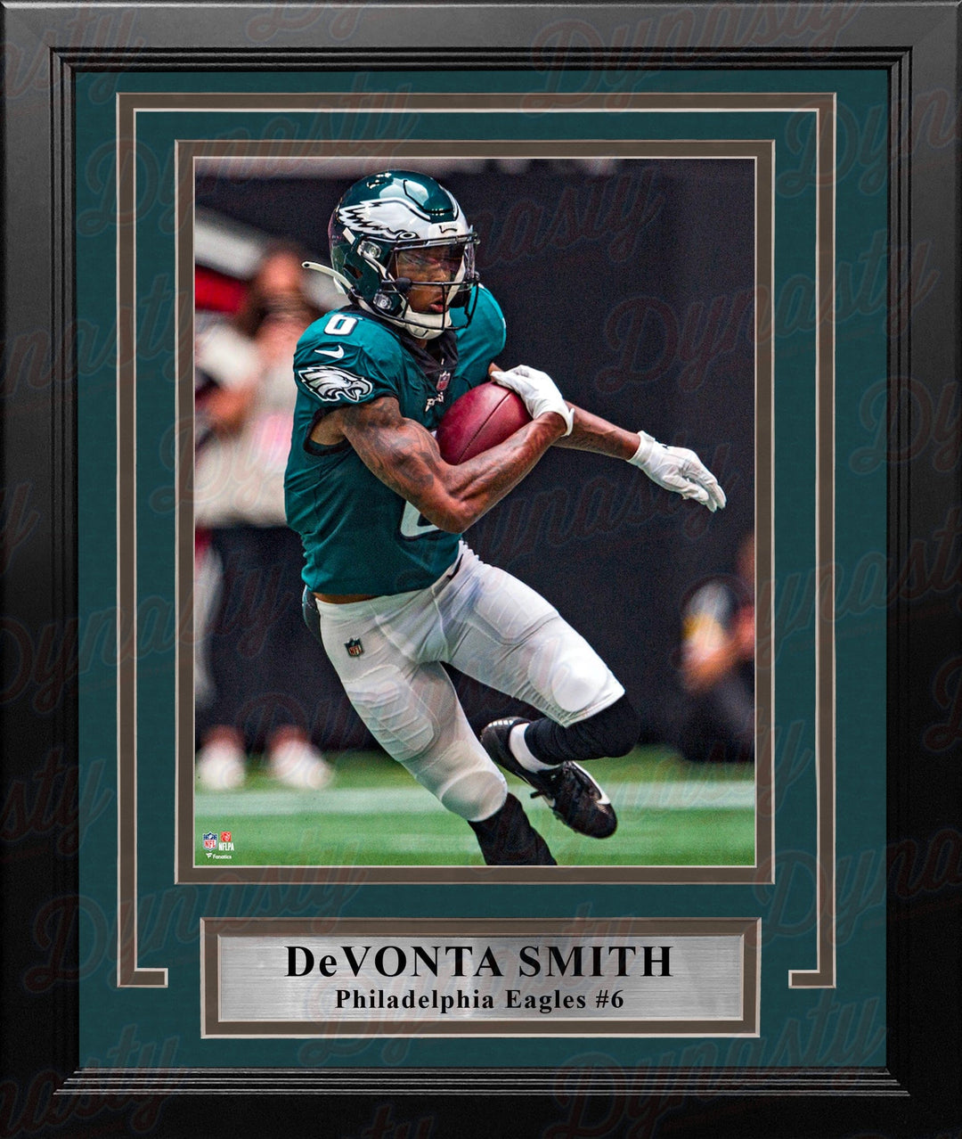 Dynasty Sports & Framing Framed Football Photos DeVonta Smith in Action Philadelphia Eagles 8" x 10" Framed Football Photo