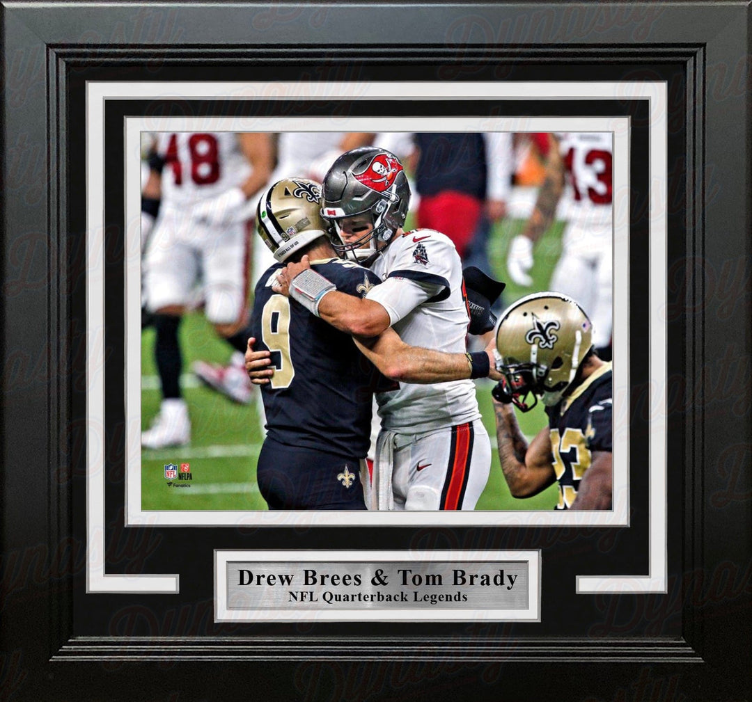 Dynasty Sports & Framing Framed Football Photos Drew Brees and Tom Brady 8" x 10" Framed Quarterback Legends Football Photo