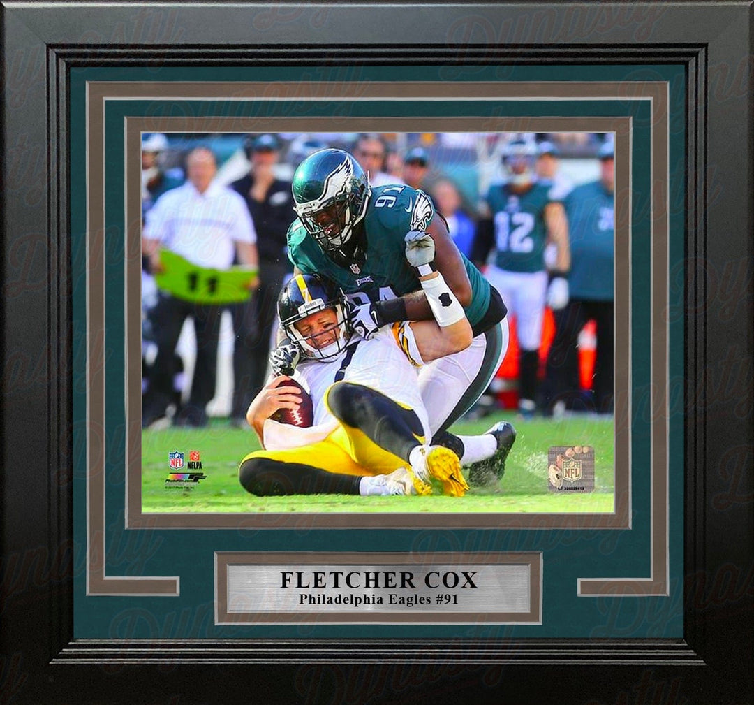 Dynasty Sports & Framing Framed Football Photos Fletcher Cox Sacks Roethlisberger Philadelphia Eagles 16" x 20" Framed Football Photo