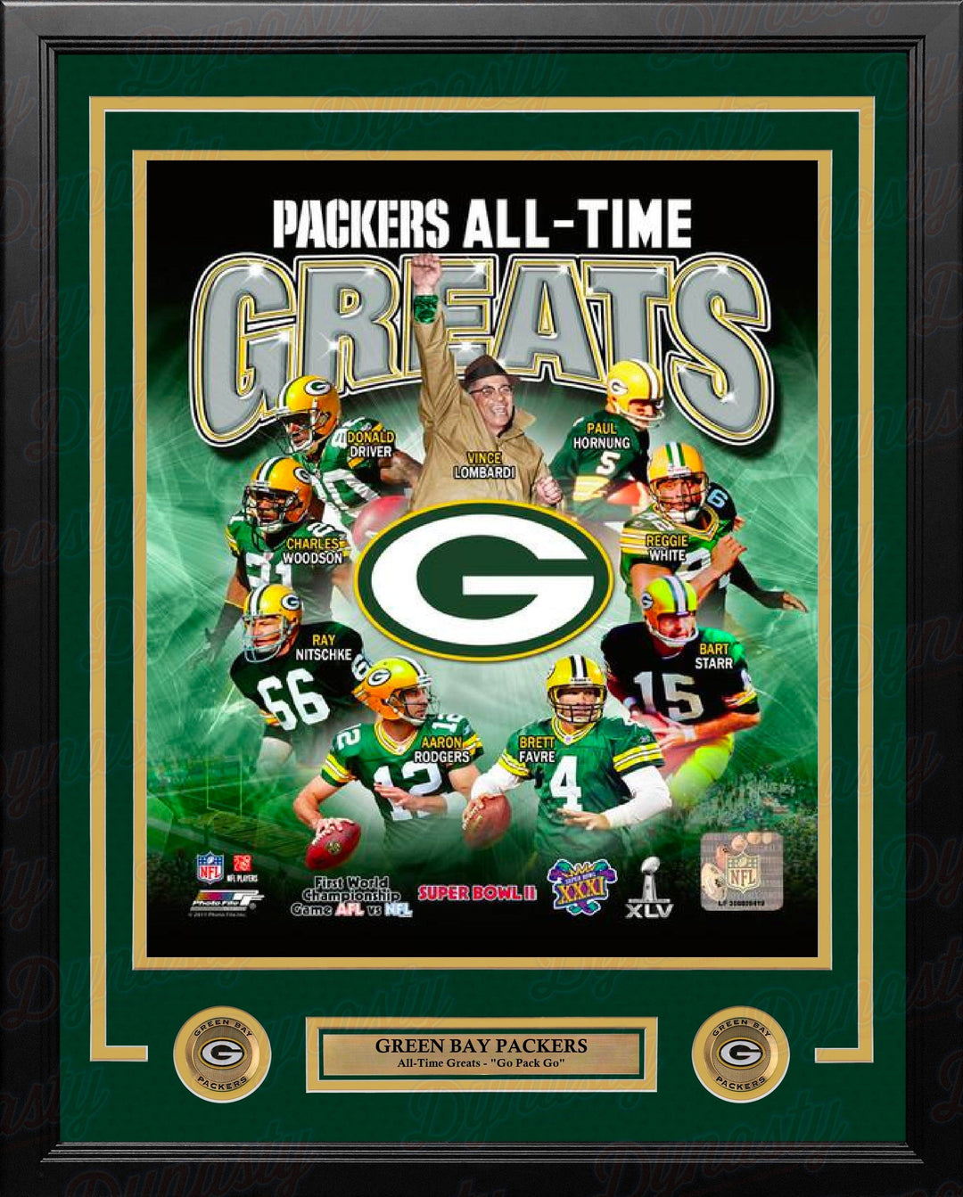 Dynasty Sports & Framing Framed Football Photos Green Bay Packers All-Time Greats 8" x 10" Framed Football Photo