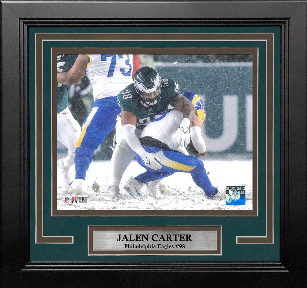 Dynasty Sports & Framing Framed Football Photos Jalen Carter Snow Bowl Sack Philadelphia Eagles 8" x 10" Framed Football Photo