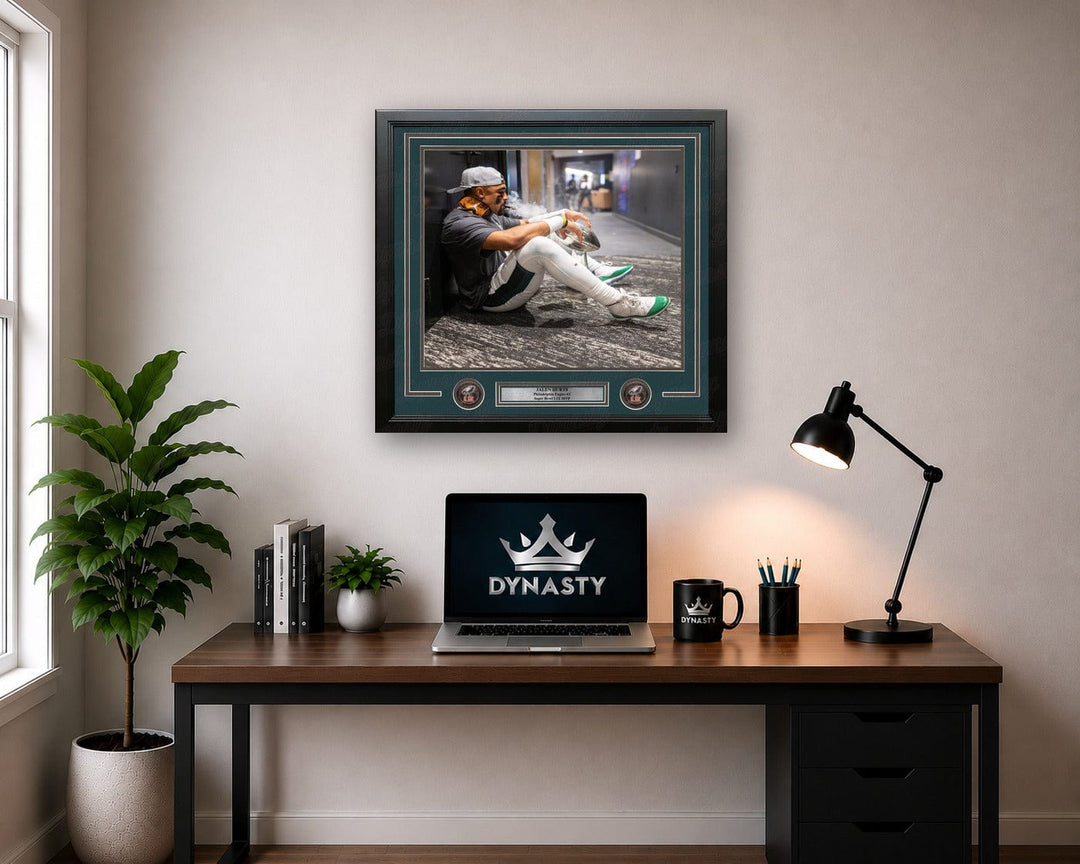 Dynasty Sports & Framing Framed Football Photos Jalen Hurts Cigar & Trophy Philadelphia Eagles Super Bowl Champions 16" x 20" Framed Football Photo