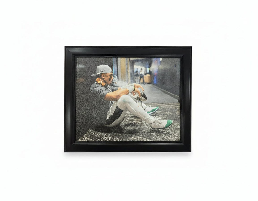 Dynasty Sports & Framing Framed Football Photos Jalen Hurts Cigar & Trophy Philadelphia Eagles Super Bowl Champions 8" x 10" Framed Football Canvas