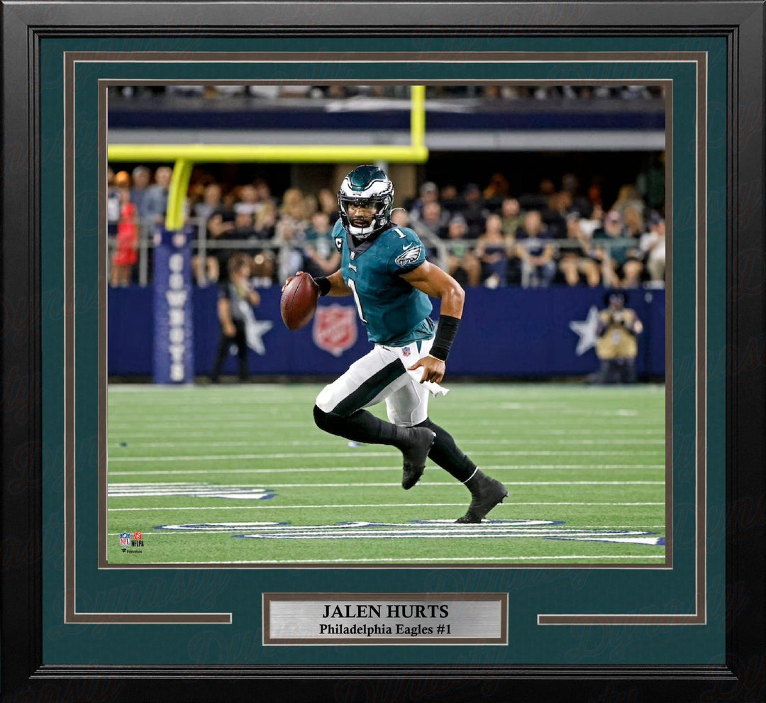 Dynasty Sports & Framing Framed Football Photos Jalen Hurts Running Action Philadelphia Eagles 16" x 20" Framed Football Photo