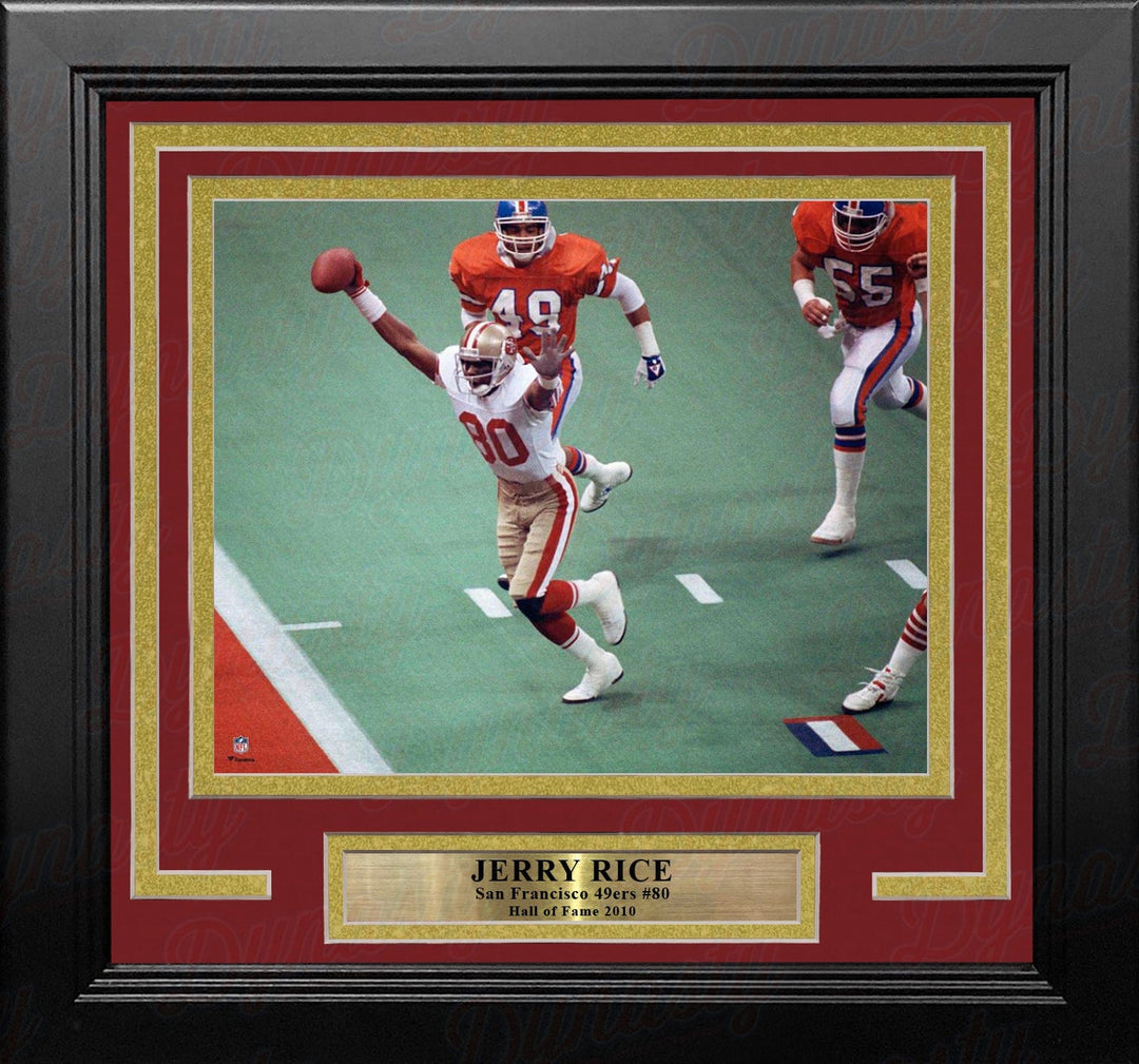 Dynasty Sports & Framing Framed Football Photos Jerry Rice Super Bowl XXIV Touchdown San Francisco 49ers 8" x 10" Framed Football Photo
