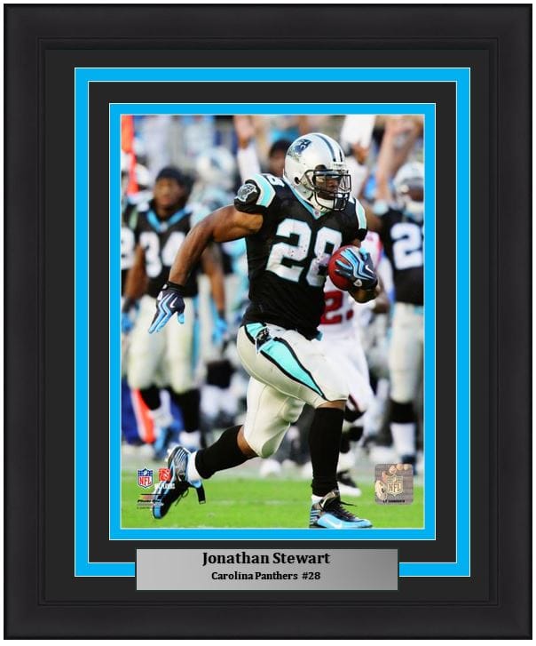 Dynasty Sports & Framing Framed Football Photos Jonathan Stewart Carolina Panthers NFL Football 8" x 10" Framed and Matted Photo