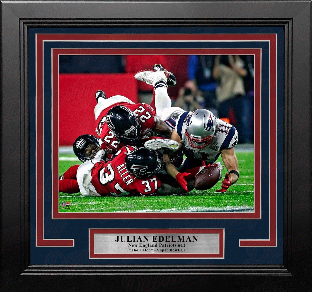 Dynasty Sports & Framing Framed Football Photos Julian Edelman Super Bowl LI Catch New England Patriots 8" x 10" Framed Football Photo