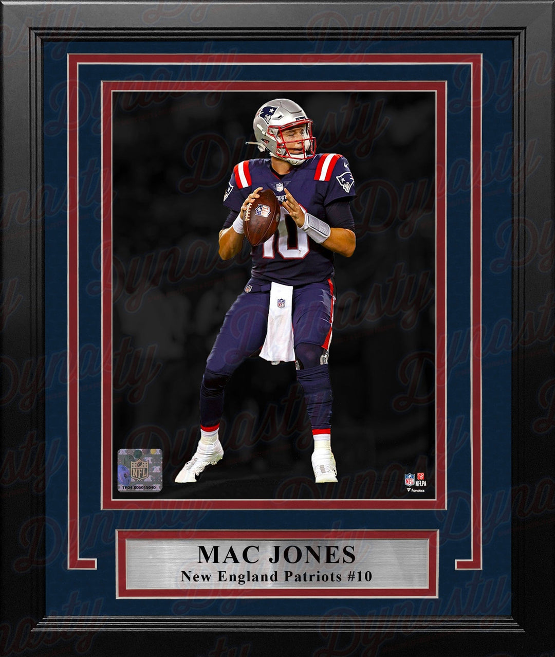 Dynasty Sports & Framing Framed Football Photos Mac Jones Blackout Action New England Patriots 8" x 10" Framed Football Photo