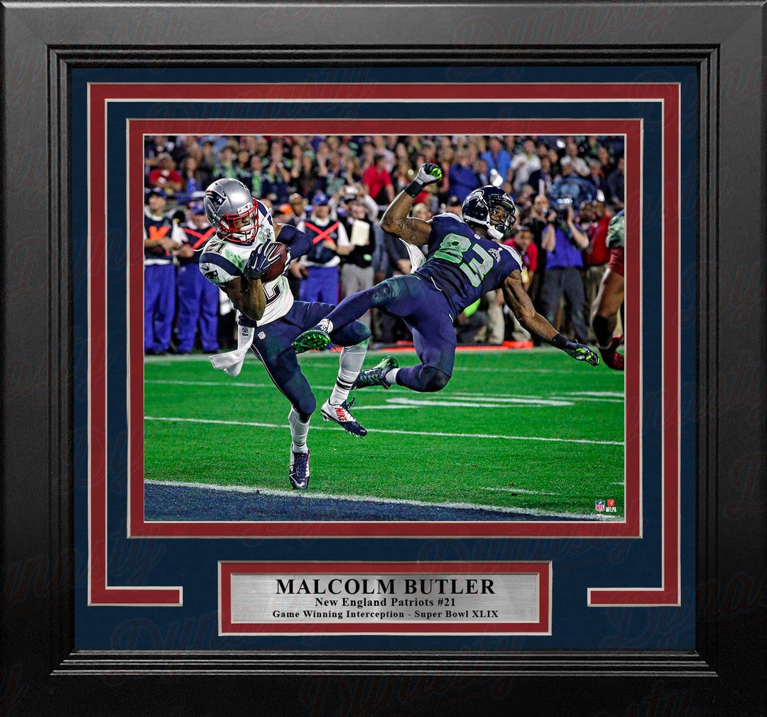Dynasty Sports & Framing Framed Football Photos Malcolm Butler Super Bowl Game-Winning Interception New England Patriots 8x10 Framed Football Photo