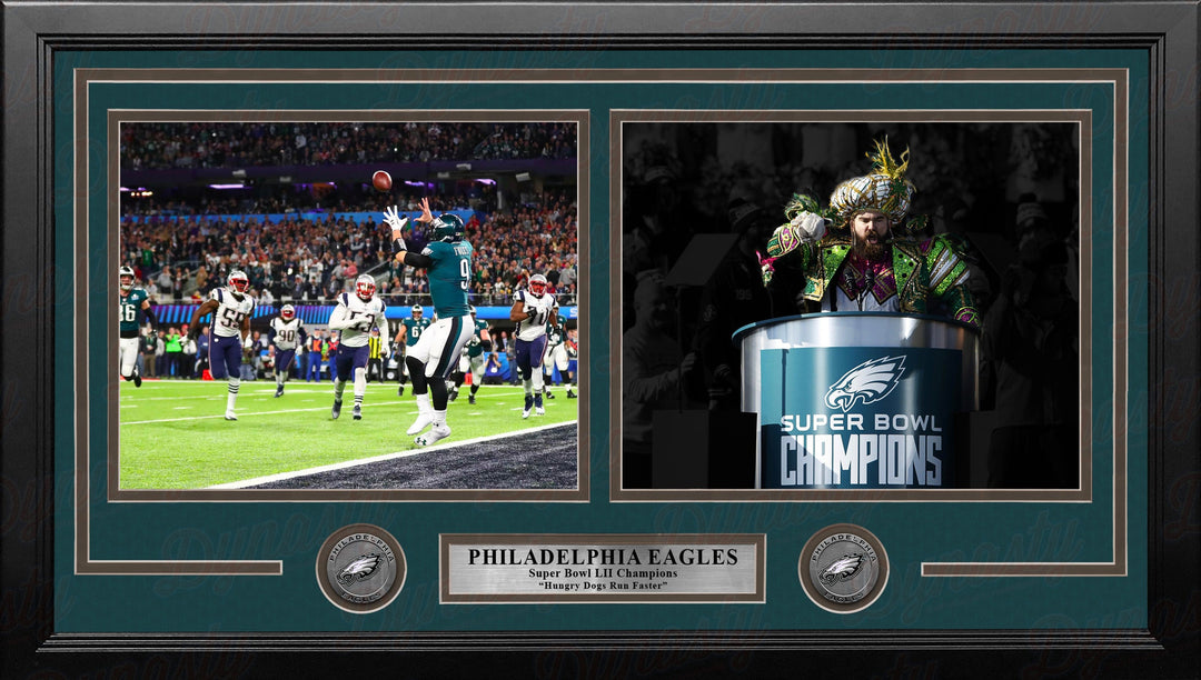 Dynasty Sports & Framing Framed Football Photos Nick Foles & Jason Kelce Super Bowl LII Philadelphia Eagles Dual 5" x 7" Framed Football Photo