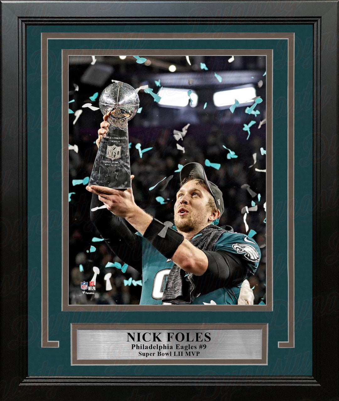 Dynasty Sports & Framing Framed Football Photos Nick Foles Lombardi Trophy Philadelphia Eagles Super Bowl LII Champions 8x10 Framed Football Photo