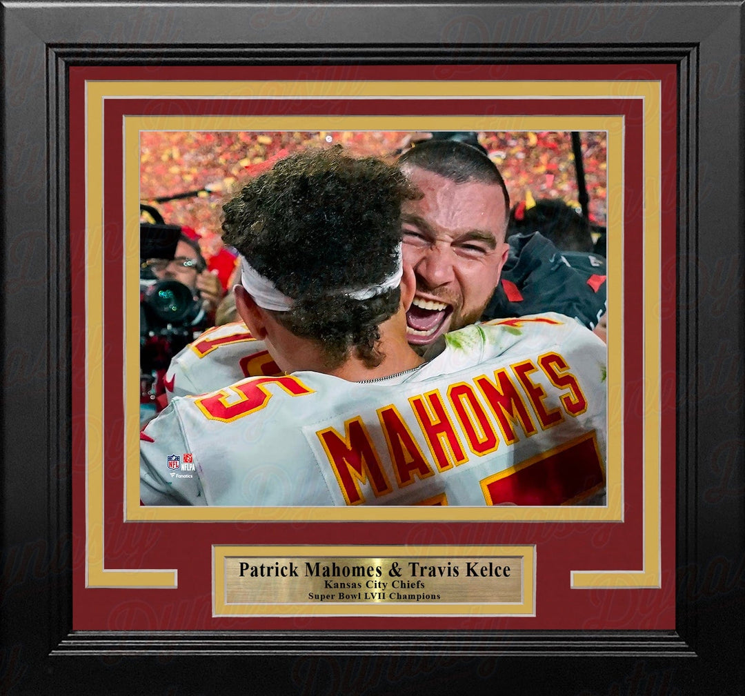 Dynasty Sports & Framing Framed Football Photos Patrick Mahomes & Travis Kelce Super Bowl LVII Champions Kansas City Chiefs 8x10 Framed Photo
