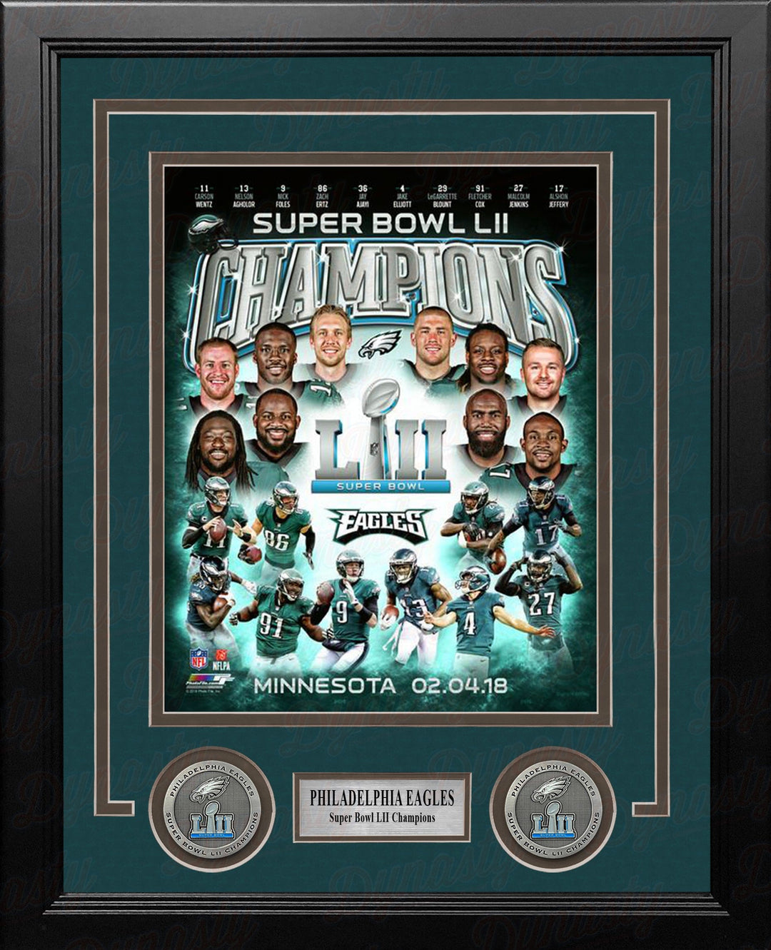 Dynasty Sports & Framing Framed Football Photos Philadelphia Eagles Super Bowl LII Champions 8" x 10" Framed Collage Football Photo