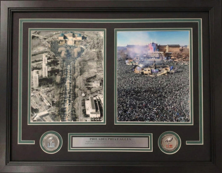 Dynasty Sports & Framing Framed Football Photos Philadelphia Eagles Super Bowl LII & LIX Parade Framed 8" x 10" Football Collage