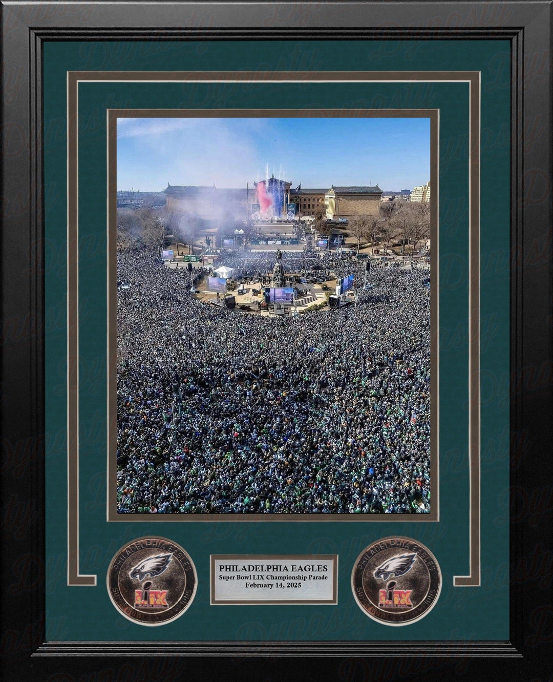 Dynasty Sports & Framing Framed Football Photos Philadelphia Eagles Super Bowl LIX Champions Parade at the Art Museum 8" x 10" Framed Football Photo