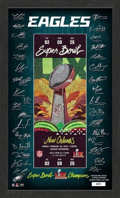 Dynasty Sports & Framing Framed Football Photos Philadelphia Eagles Super Bowl LIX Champions Signature Ticket Frame