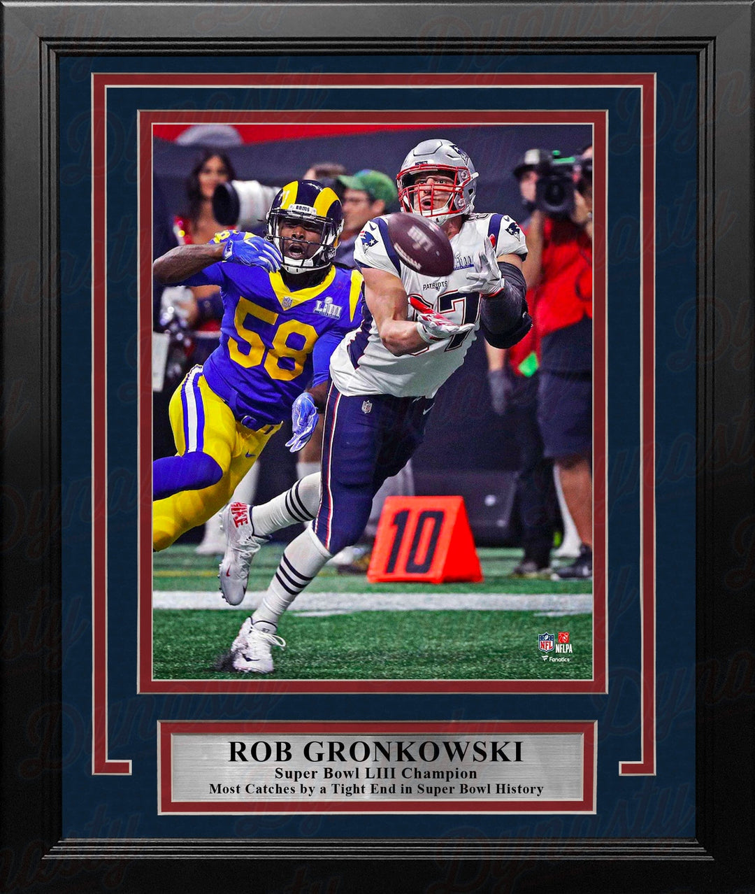 Dynasty Sports & Framing Framed Football Photos Rob Gronkowski Super Bowl LIII Catch New England Patriots 8" x 10" Framed Football Photo