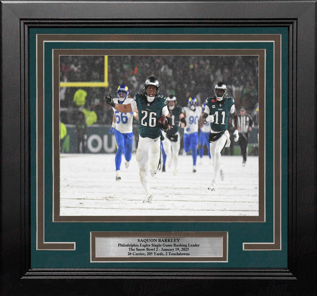 Dynasty Sports & Framing Framed Football Photos Saquon Barkley Snow Bowl Celebration Philadelphia Eagles 8" x 10" Framed Football Photo