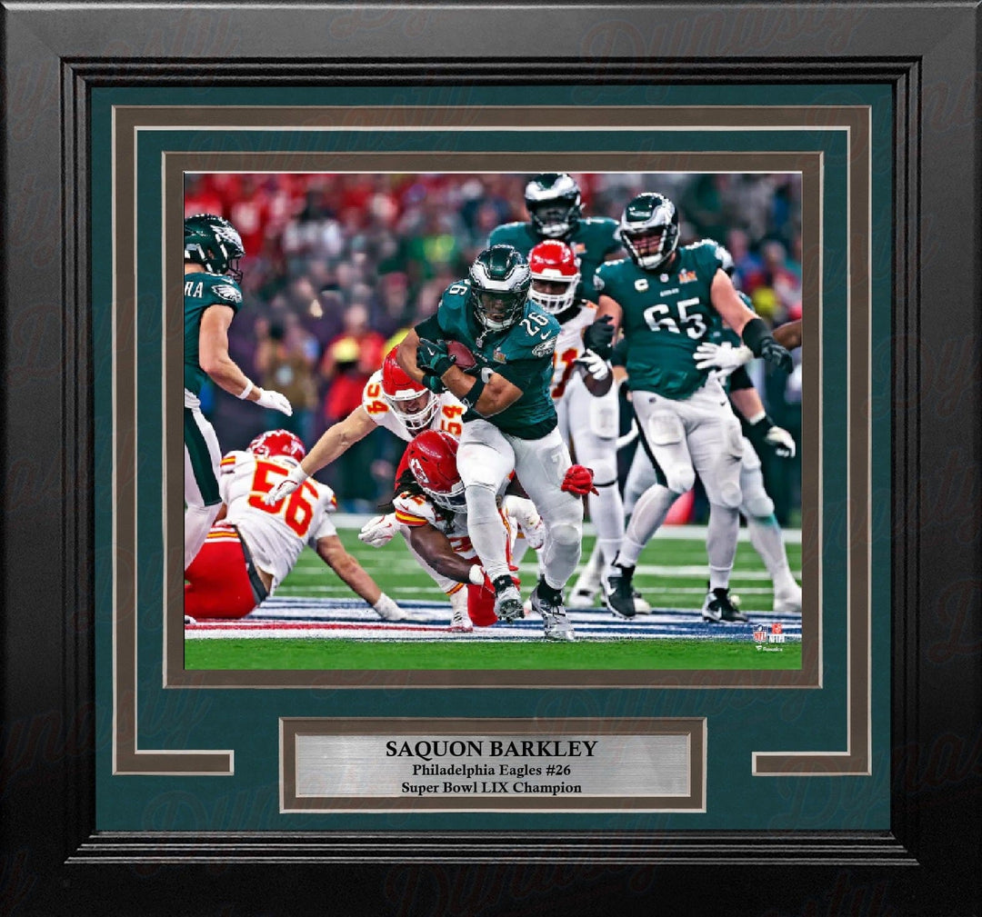 Dynasty Sports & Framing Framed Football Photos Saquon Barkley Super Bowl LIX Action Philadelphia Eagles 8" x 10" Framed Football Photo