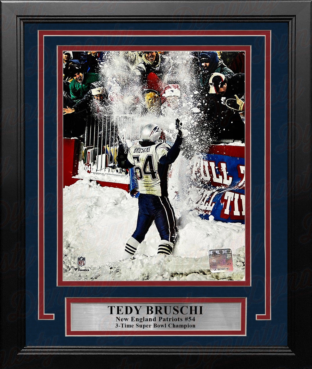 Dynasty Sports & Framing Framed Football Photos Tedy Bruschi Snow Celebration New England Patriots 8" x 10" Framed Football Photo