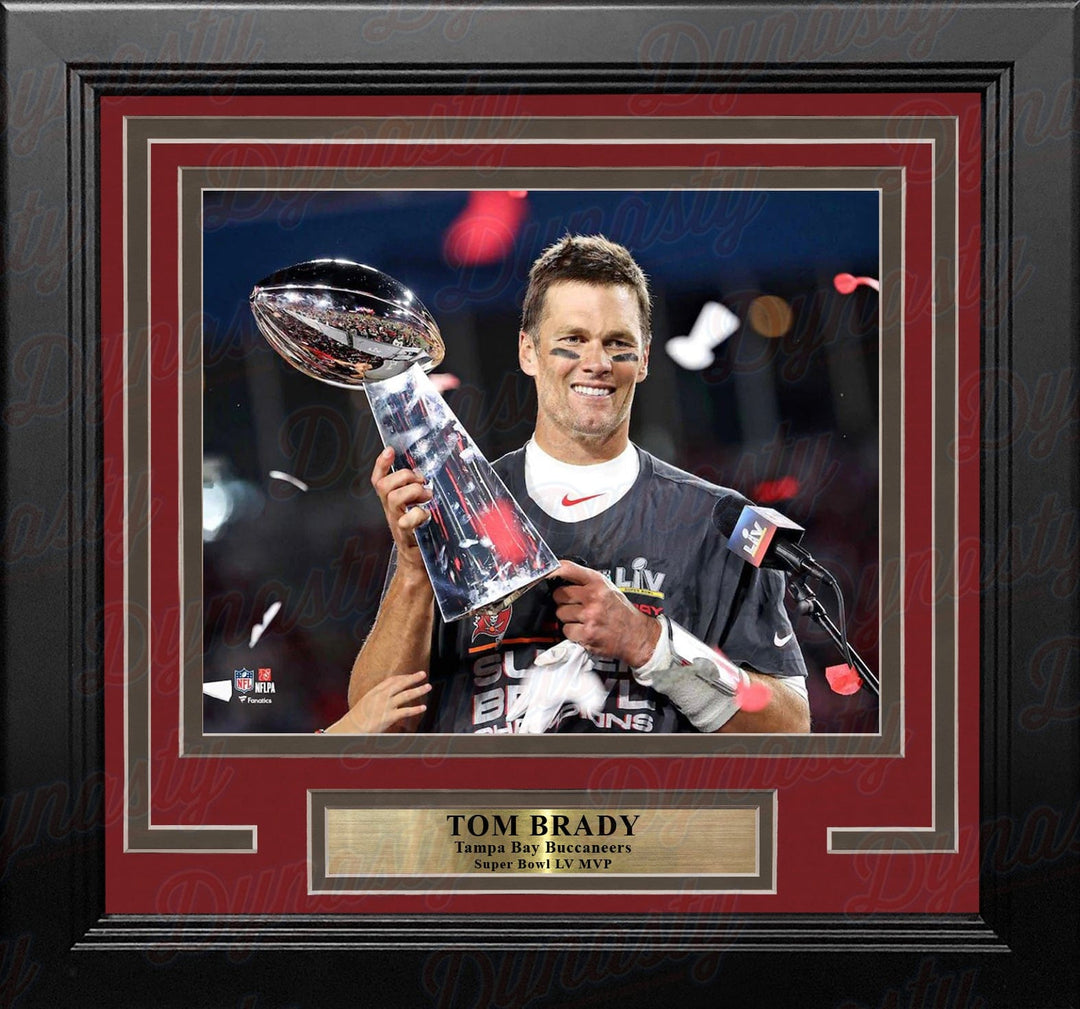Dynasty Sports & Framing Framed Football Photos Tom Brady Super Bowl Champions Lombardi Trophy Tampa Bay Buccaneers 8" x 10" Framed Football Photo