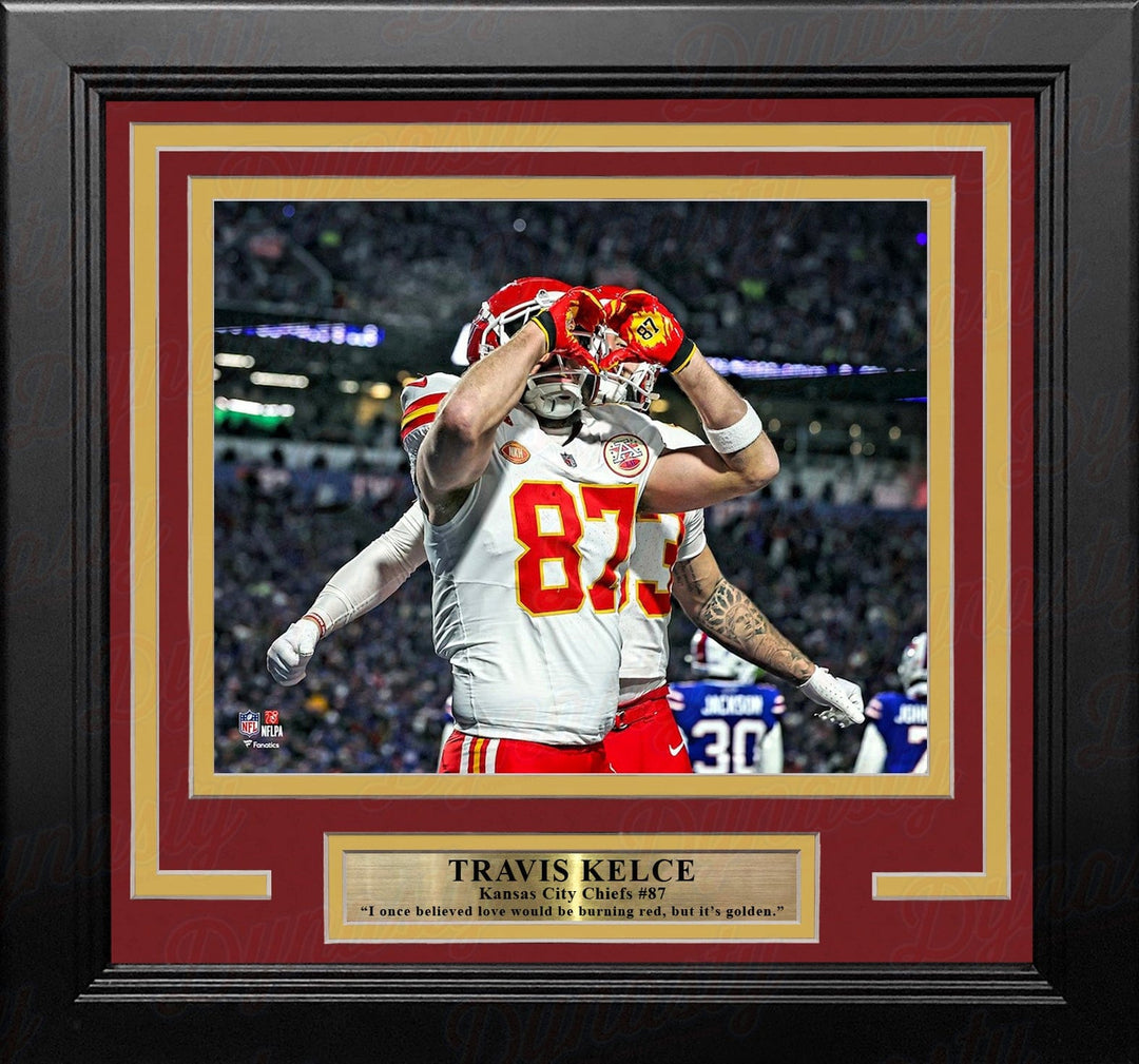 Dynasty Sports & Framing Framed Football Photos Travis Kelce Heart Hands Touchdown Kansas City Chiefs 8" x 10" Framed Football Photo