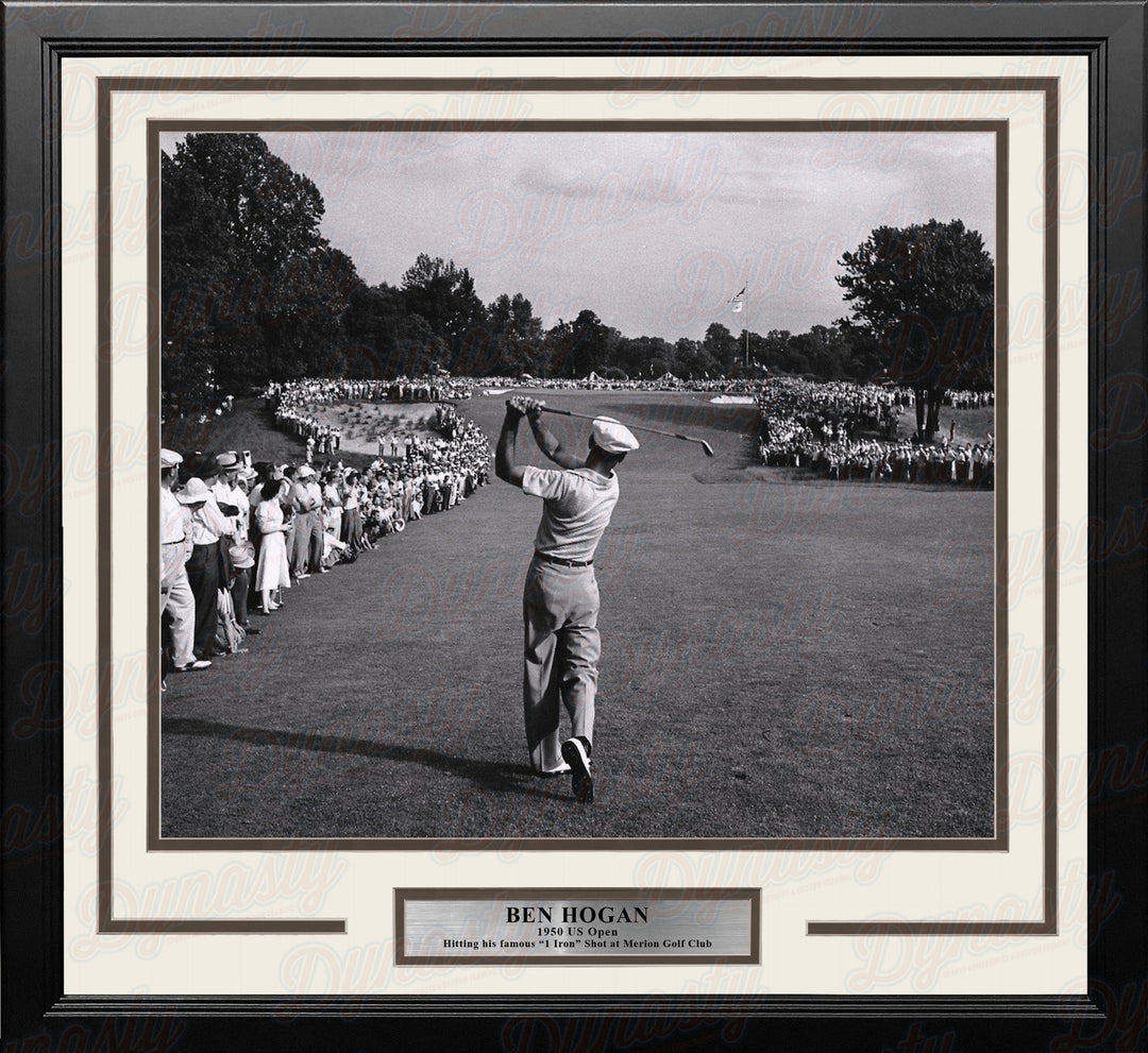 Dynasty Sports & Framing Framed Golf Photos 11x14 Framed Photo Ben Hogan 1-Iron Shot at the 1950 US Open at Merion Framed Golf Photo