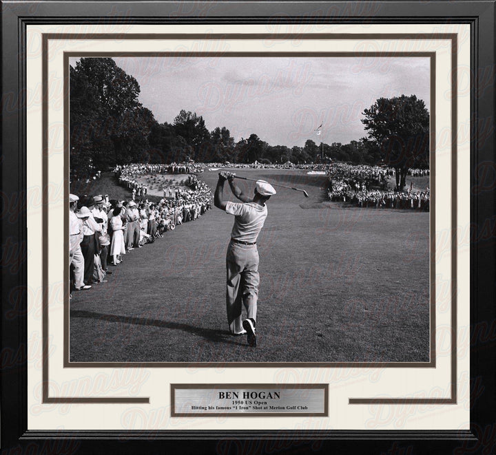 Dynasty Sports & Framing Framed Golf Photos 11x14 Framed Photo Ben Hogan 1-Iron Shot at the 1950 US Open at Merion Framed Golf Photo