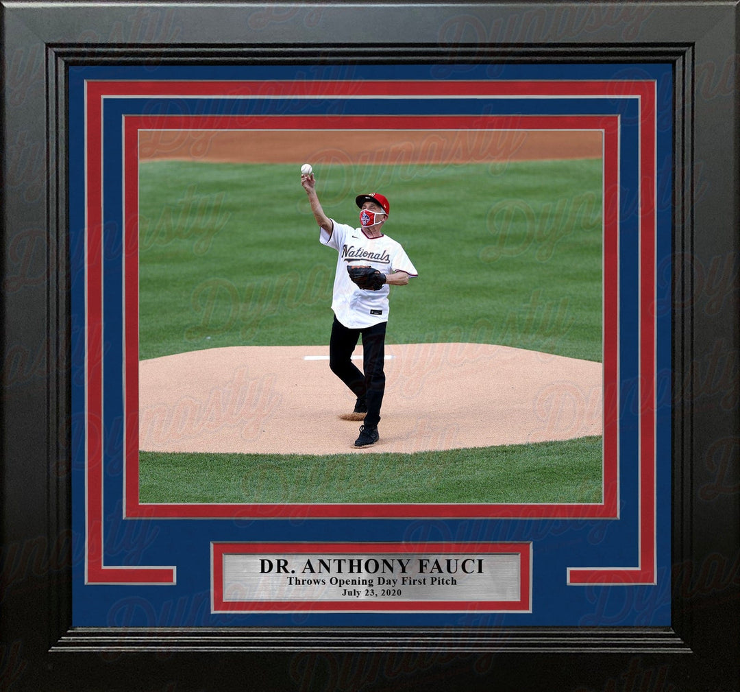 Dynasty Sports & Framing Framed Historical Photos Dr. Anthony Fauci 2020 Washington Nationals First Pitch 8" x 10" Framed Baseball Photo