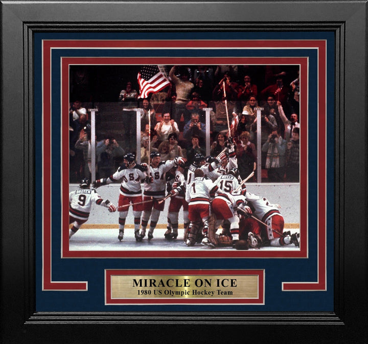 Dynasty Sports & Framing Framed Hockey Photos 1980 USA Miracle on Ice Olympic Hockey Framed & Matted Photo