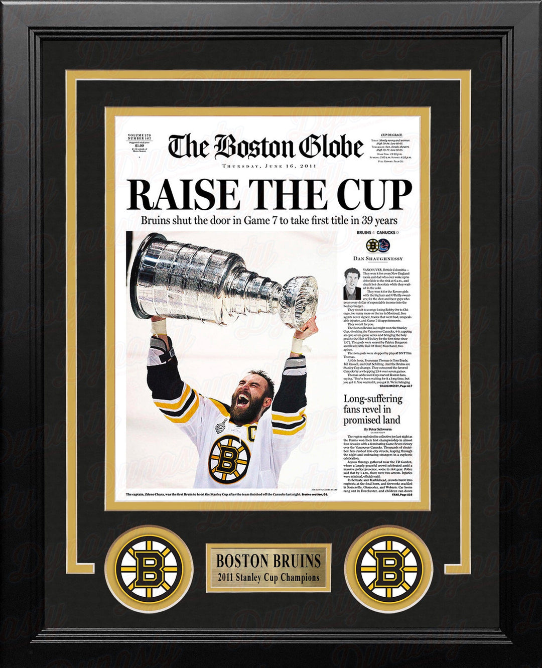 Dynasty Sports & Framing Framed Hockey Photos 8x10 Framed Photo Boston Bruins 2011 Stanley Cup Champions Framed Boston Globe Photo