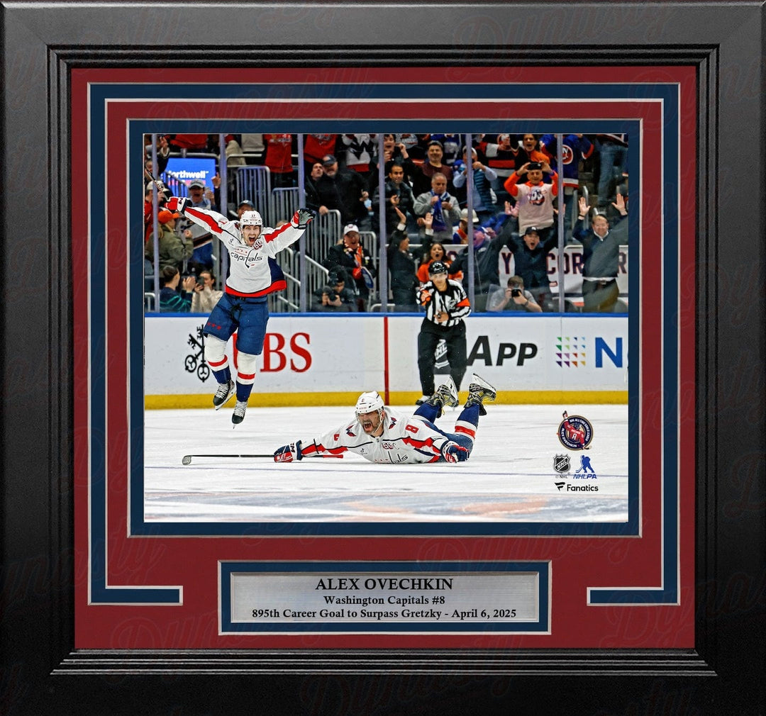 Dynasty Sports & Framing Framed Hockey Photos Alex Ovechkin Washington Capitals 895th Goal Celebration 8" x 10" Framed Hockey Photo
