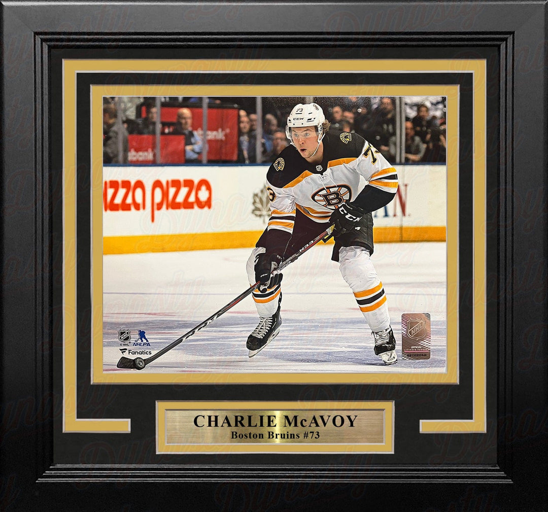Dynasty Sports & Framing Framed Hockey Photos Charlie McAvoy in Action Boston Bruins 8" x 10" Framed Horizontal Hockey Photo
