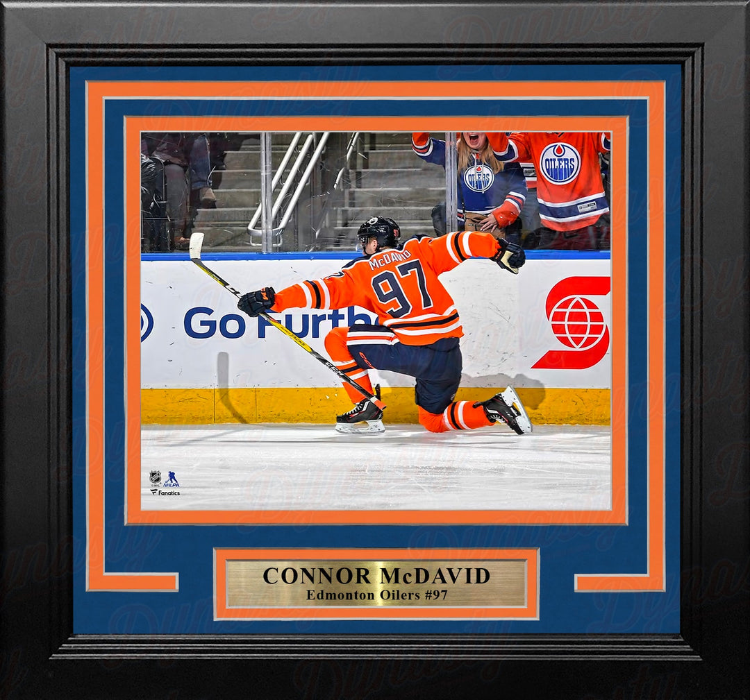 Dynasty Sports & Framing Framed Hockey Photos Connor McDavid Celebration Edmonton Oilers 8" x 10" Framed Hockey Photo