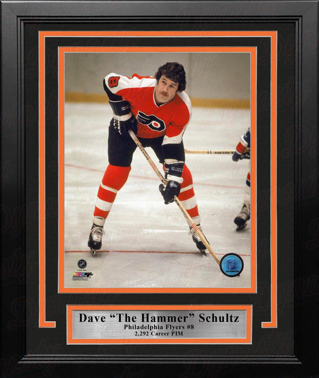 Dynasty Sports & Framing Framed Hockey Photos Dave Schultz in Action Philadelphia Flyers 8" x 10" Framed Hockey Photo