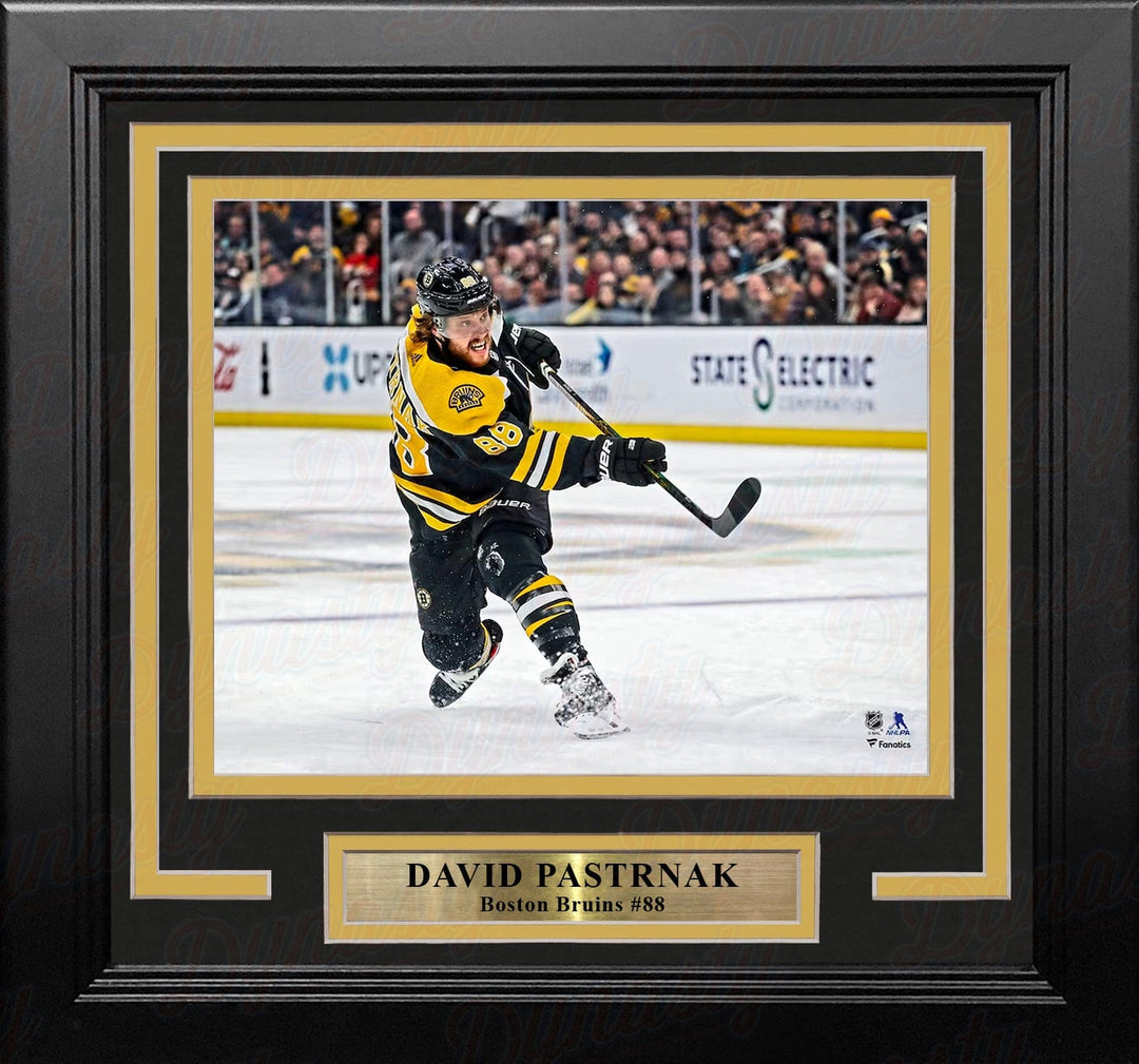 Dynasty Sports & Framing Framed Hockey Photos David Pastrnak Shooting Action Boston Bruins 8" x 10" Framed Hockey Photo