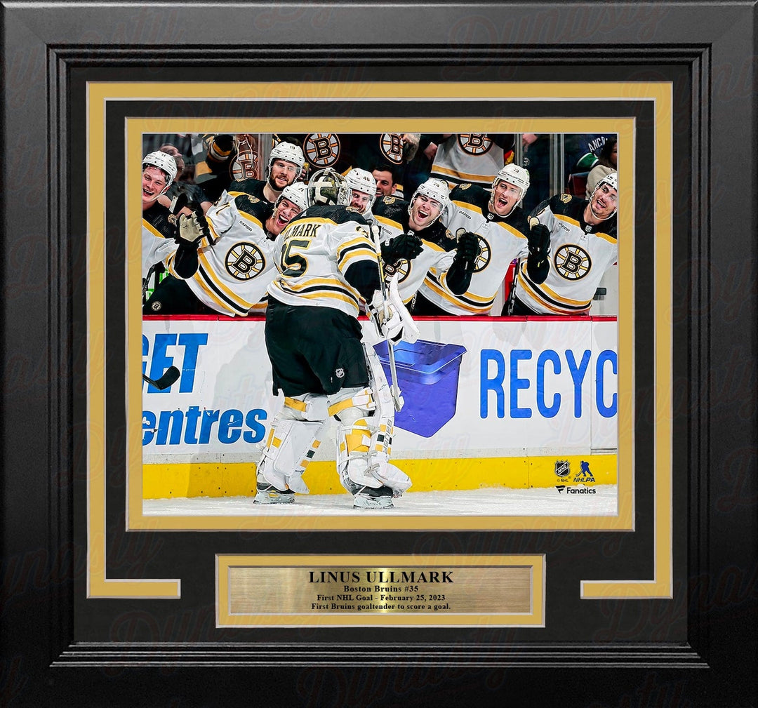 Dynasty Sports & Framing Framed Hockey Photos Linus Ullmark 1st NHL Goal Boston Bruins 8" x 10" Framed Hockey Photo