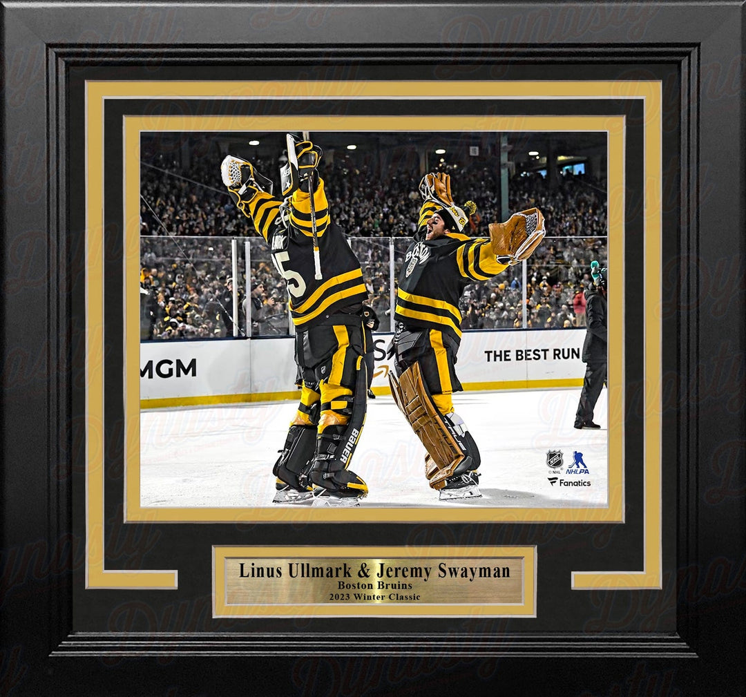 Dynasty Sports & Framing Framed Hockey Photos Linus Ullmark & Jeremy Swayman 2023 Winter Classic Boston Bruins 8" x 10" Framed Hockey Photo