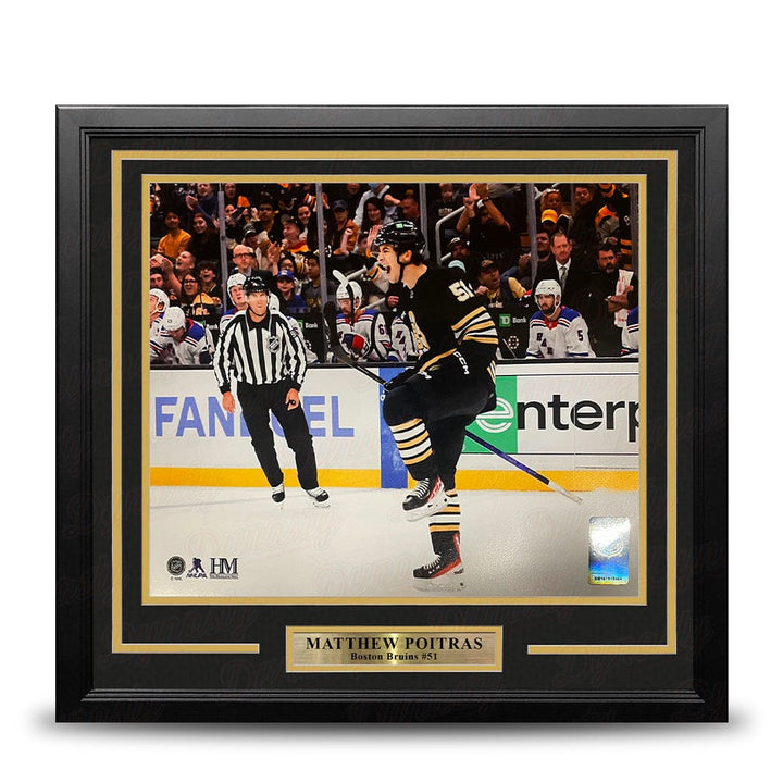 Dynasty Sports & Framing Framed Hockey Photos Matthew Poitras Celebration Boston Bruins 16" x 20" Framed Hockey Photo