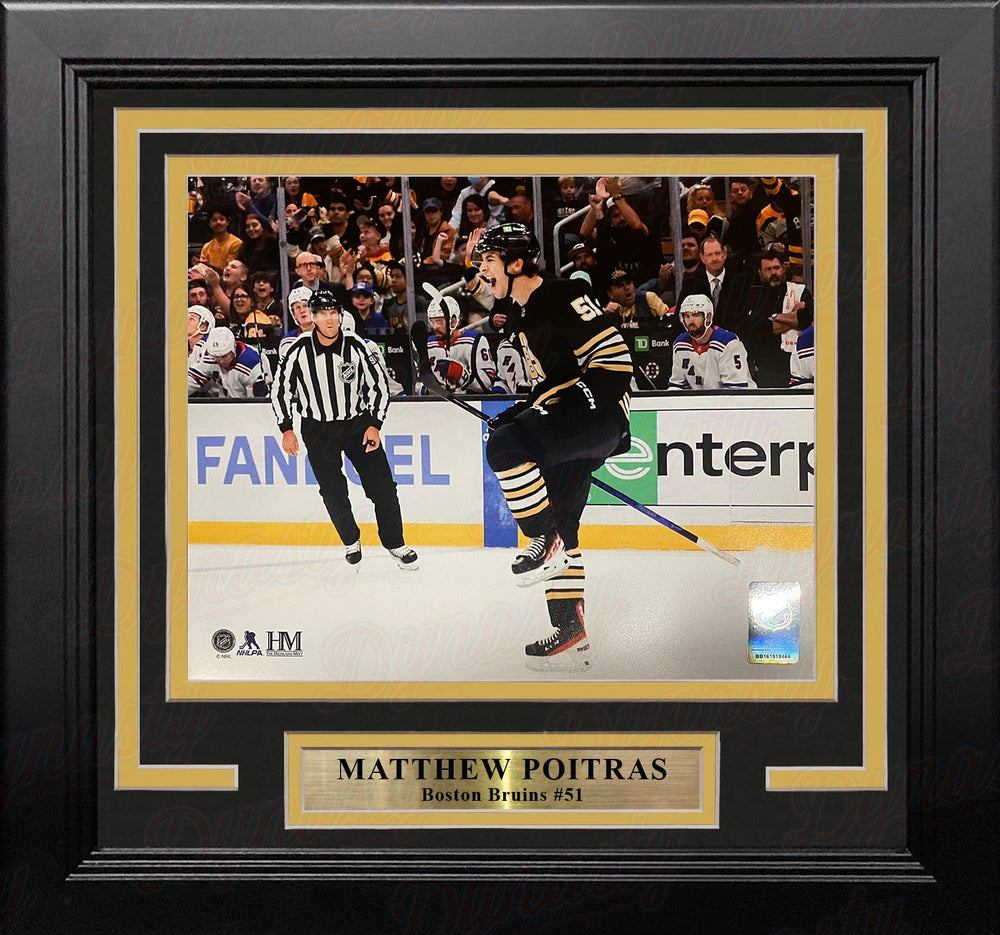 Dynasty Sports & Framing Framed Hockey Photos Matthew Poitras Celebration Boston Bruins 8" x 10" Framed Hockey Photo